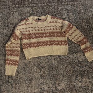 Lulu's Cream and Pink Fairisle Sweater